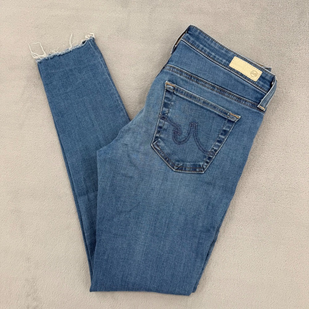 AG Adriano Goldschmied The Legging Ankle Super Skinny Distressed Jeans 27R